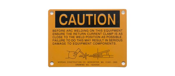 Aluminum data plate sample with model and serial fields