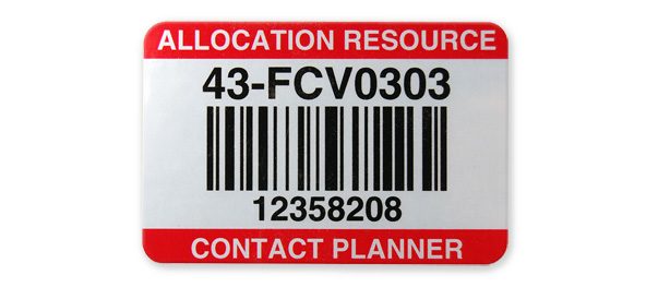 Weather-resistant barcode tag sample for outdoor equipment