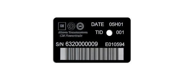 Asset tracking barcode plate sample