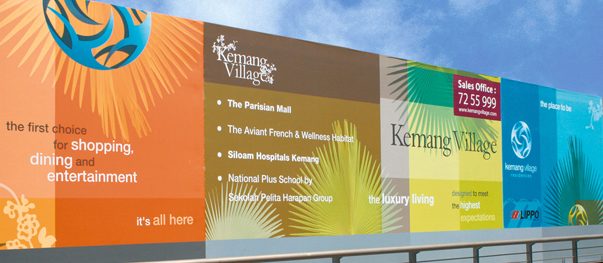 Large outdoor billboard-style development sign