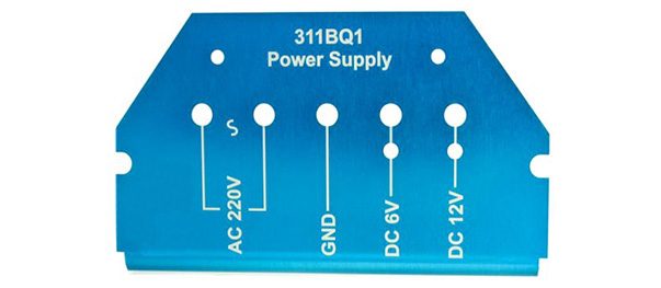 Printed aluminum control panel sample