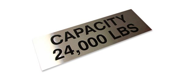 Sample stainless steel tag with mounting holes