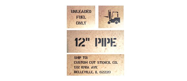 Large-format stencil sample for floors and walls
