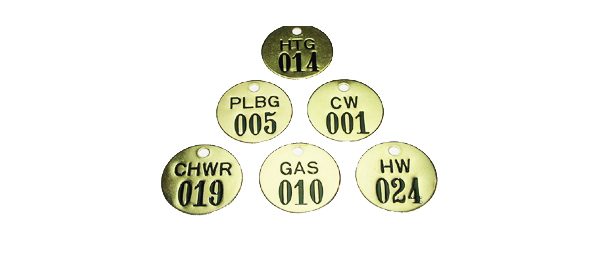 Round brass valve tag sample