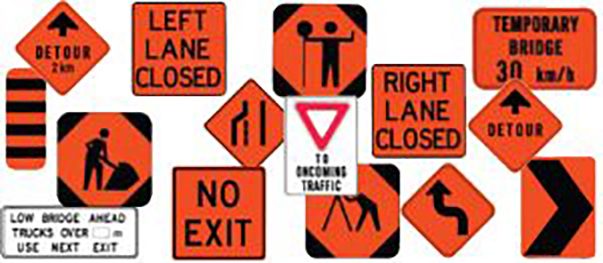Assortment of traffic and parking signs for private property