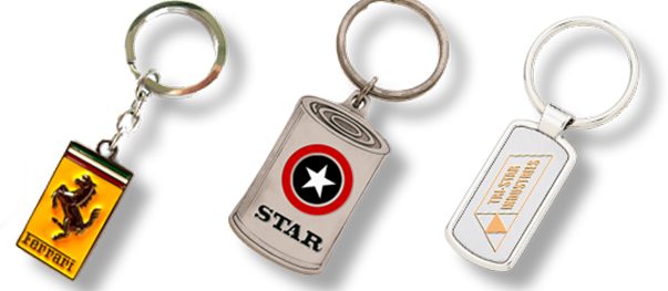 Custom logo keychains in metal and acrylic