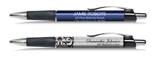 Branded promotional pens in assorted colours