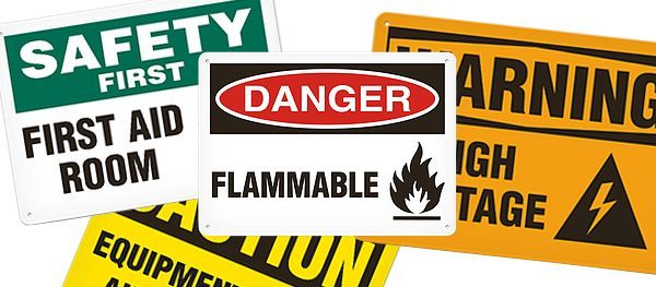 Workplace safety signs and decals